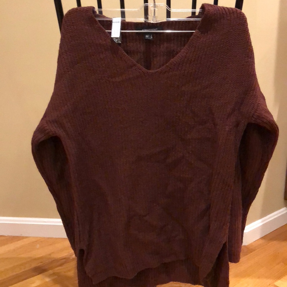 Burgundy sweater, smoke free home